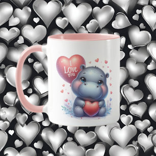 Cute hippo add message  mug