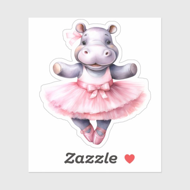 Cute hippo ballerina dancing ballet (Sheet)