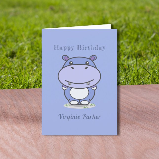 Cute Hippo Birthday Card  (Cute Hippo Birthday Card)