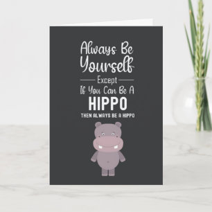 Cute Hippo Cards Humor Hippopotamus Funny Animal