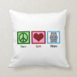 Cute Hippo Cushion<br><div class="desc">Peace Love Hippos</div>