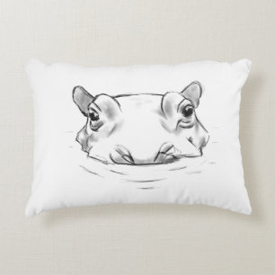 Cute hippo decorative cushion