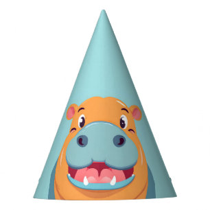 Cute HIPPO Face safari Wild jungle Birthday Party  Hat