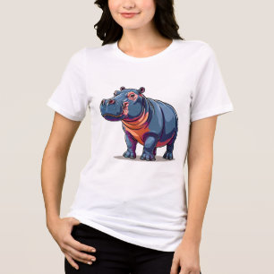🦛✨ Cute Hippo Fun Animal Gift 🌈 Tri-Blend Shirt
