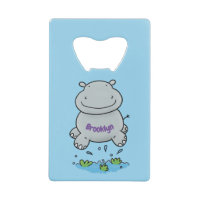 Cute hippo jumping cartoon illustration