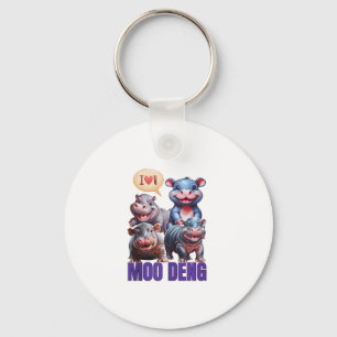 Cute Hippo Moo Deng Tee, Cool Moo Deng Hippo Lover Key Ring