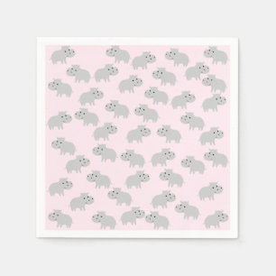 Cute Hippo Paper Napkins