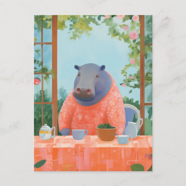 Cute Hippo Postcard (Front)