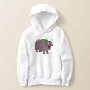 cute hippo reindeer christmas hippopotamus