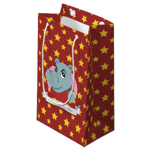 Cute hippopotamus cartoon small gift bag