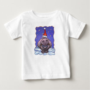 Cute Hippopotamus Christmas Baby T-Shirt