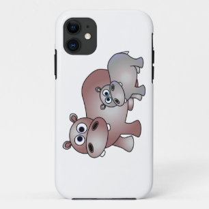 Cute Hippopotamus Mum and Baby iPhone 11 Case