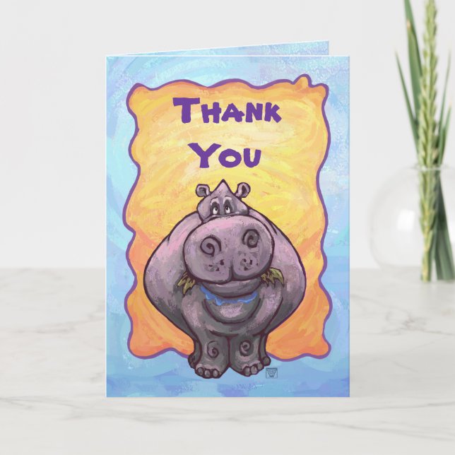 Cute Hippopotamus Thank You (Front)