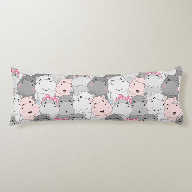 Cute Hippo's  Body Cushion (Front)