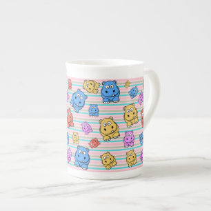 Cute Hippos Colourful Zoo Animal Theme for Bone China Mug