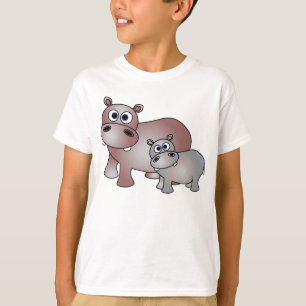 Cute Hippos Mum and Baby T-Shirt