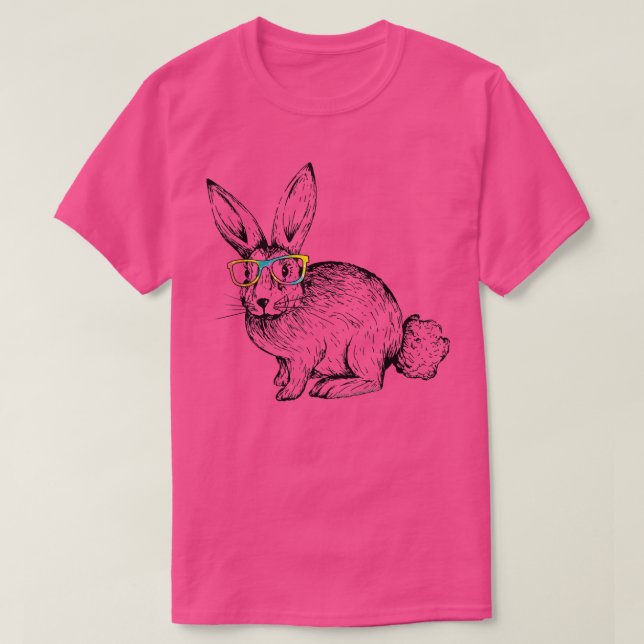 Cute Hipster Bunny Tie Dye Glasses Rabbit Lovers E T-Shirt (Design Front)