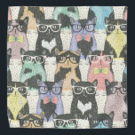 Cute Hipster Cats Pattern Bandana<br><div class="desc">Cute Hipster Cats Pattern</div>