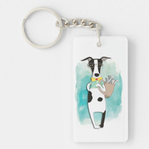 Cute Hipster Dog Key Ring