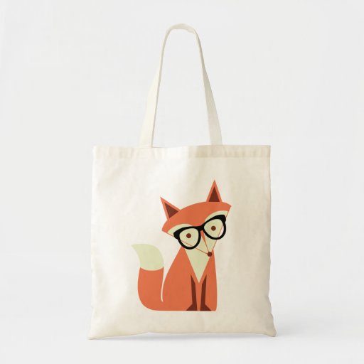 Image of Cute Hipster Fox Budget Tote Bag