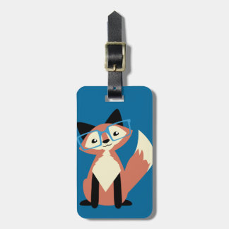 Cute Hipster Glasses Fox Luggage Tag