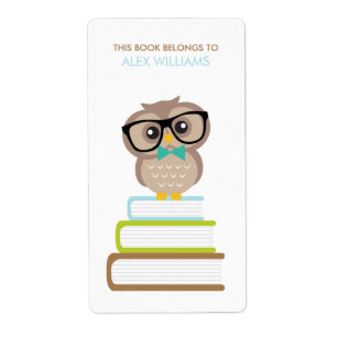 Cute Hipster Owl Bookplate
