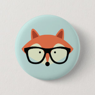 Cute Hipster Red Fox 6 Cm Round Badge