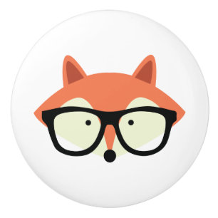 Cute Hipster Red Fox Ceramic Knob