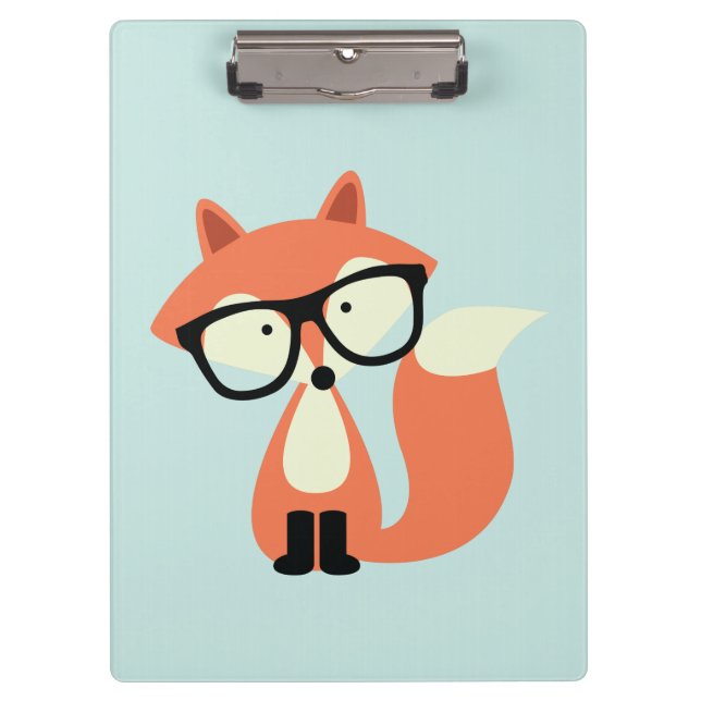 Cute Hipster Red Fox Clipboard (Front)
