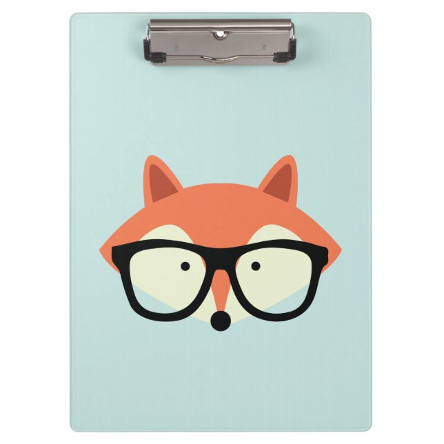 Cute Hipster Red Fox Clipboard (Front)