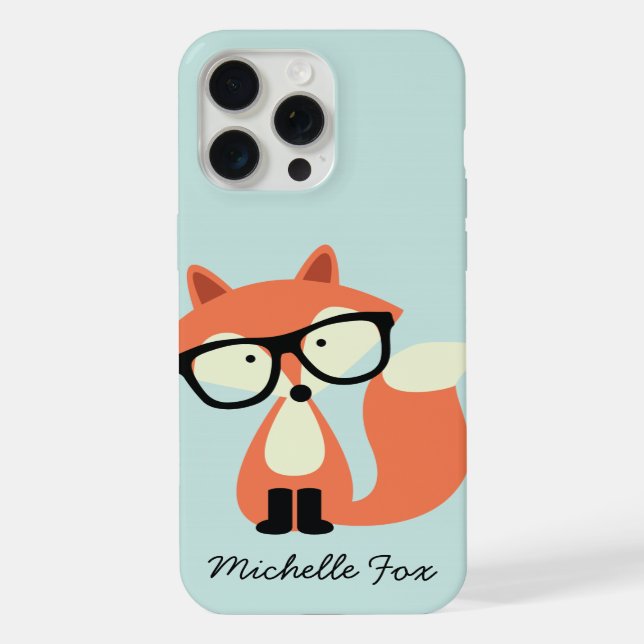 Cute Hipster Red Fox iPhone Case (Back)