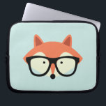 Cute Hipster Red Fox Laptop Sleeve<br><div class="desc">Adorable illustration of a cute red fox wearing a pair of over sized glasses.</div>