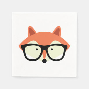 Cute Hipster Red Fox Napkin