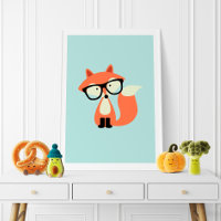 Cute Hipster Red Fox