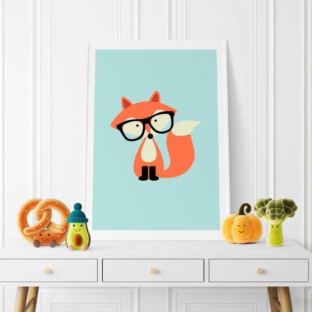 Cute Hipster Red Fox Poster (Creator Uploaded)