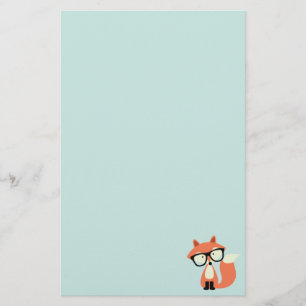 Cute Hipster Red Fox Stationery