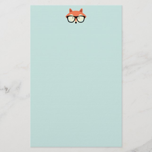 Cute Hipster Red Fox Stationery (Front)