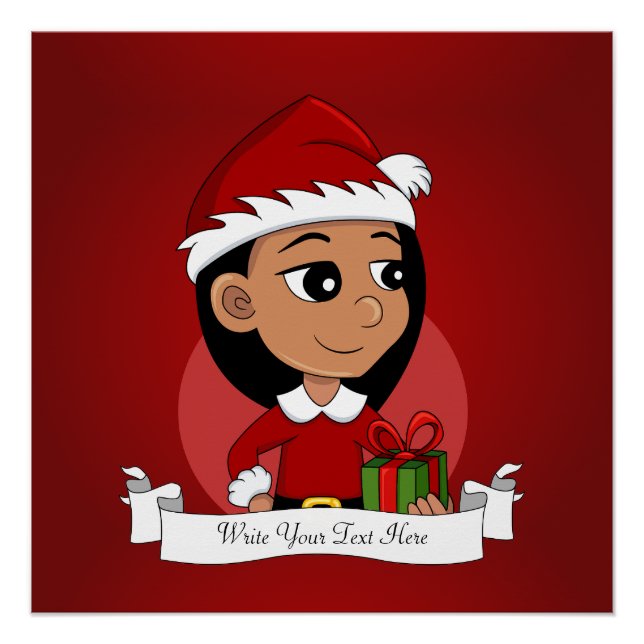 Cute Hispanic girl with long black hair  Poster (Front)