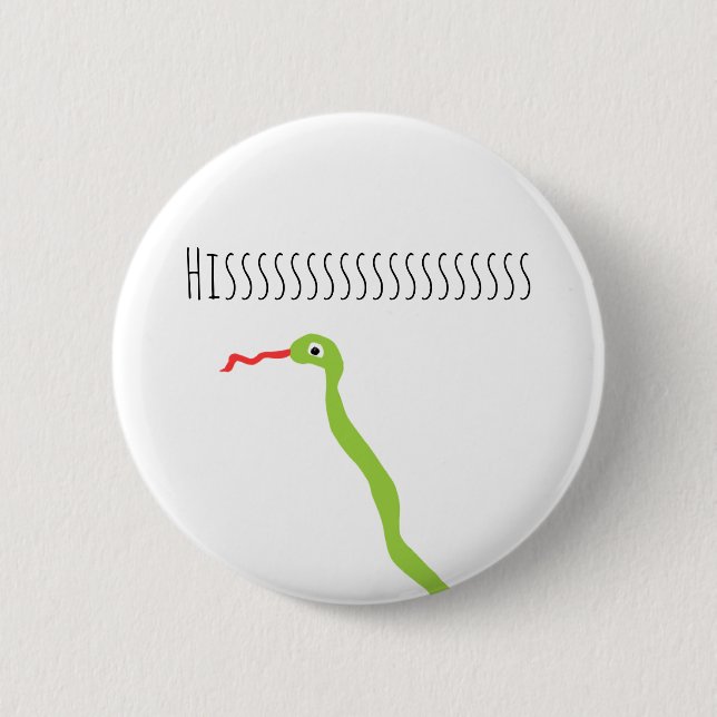 Cute Hissing Danger Noodle Snake 6 Cm Round Badge (Front)