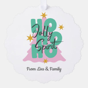 Cute Ho Ho Christmas custom Ornament Card