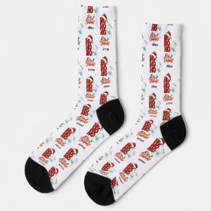 Cute Ho Ho Ho Merry Christmas Customizable Name  Socks
