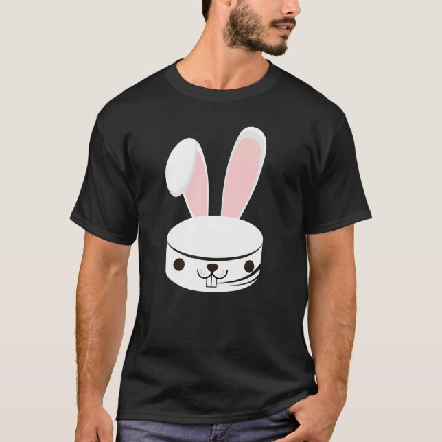 Cute Hockey Bunny  Kids Boys Girls Happy Easter Da T-Shirt (Front)