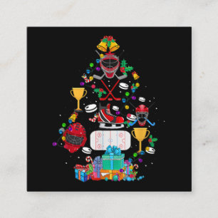 Cute Hockey Christmas Ornament Tree Funny Gift Boy Square Business Card