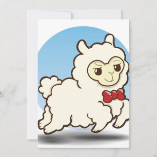 Cute Holiday Cartoon Lama Card