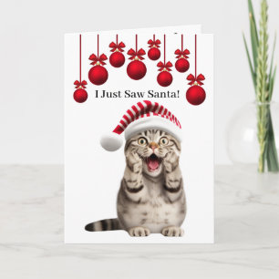 Cute Holiday Cat Christmas Cat Christmas Card