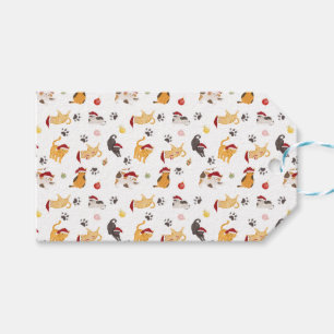 Cute Holiday Cat Pattern Gift Tags