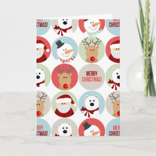 Cute Holiday Characters Christmas Card