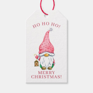 Cute Holiday Christmas Gnome Personalised Gift Tags