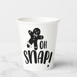 Cute Holiday Christmas Oh Snap Paper Cups