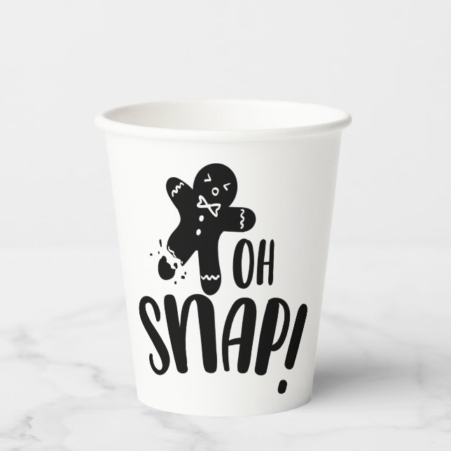 Cute Holiday Christmas Oh Snap  Paper Cups (Front)